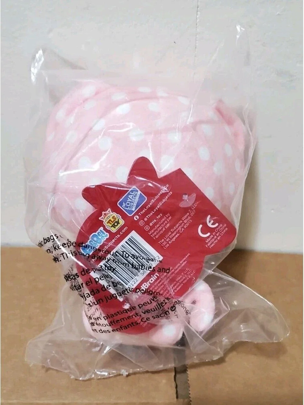 Strawberry Shortcake CheeBee Custard Plush Pink Polka Dot Cat Scented Plastic BG